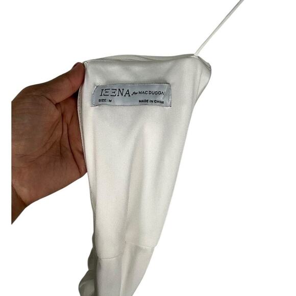 IEENA For MAC DUGGLE Long White Chiffon Formal Jumpsuit Evening Wear Size Medium - Picture 11 of 16